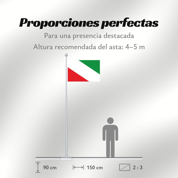 Proporciones de la bandera: Los Yébenes Spain	Los Yébenes, in Toledo province, Spain	Los Yébenes	Rectangular de proporciones 2 3, dividido diagonalmente