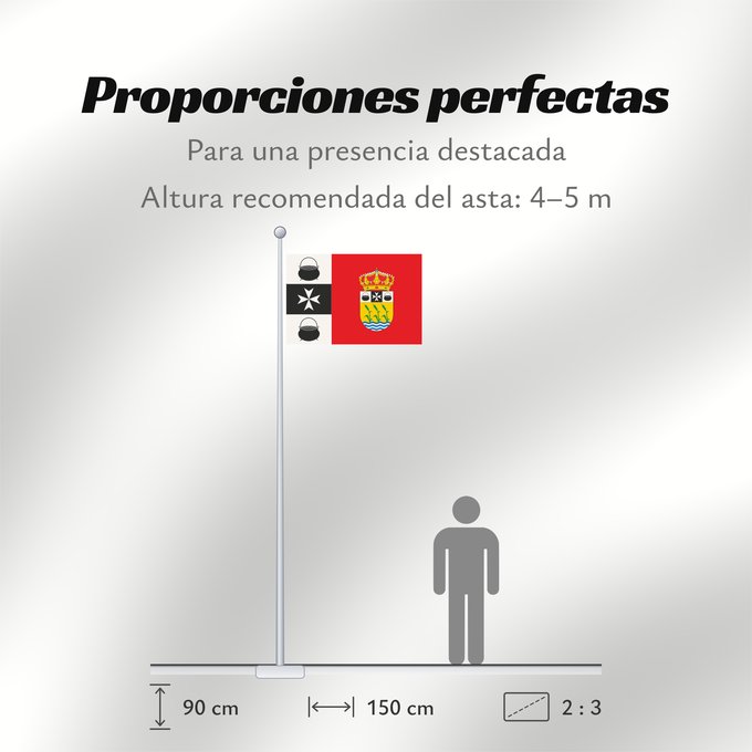 Proporciones de la bandera: Reinoso de Cerrato Reinoso de Cerrato Palencia, Castile and León Municipal de Reinoso de Cerrato Palencia