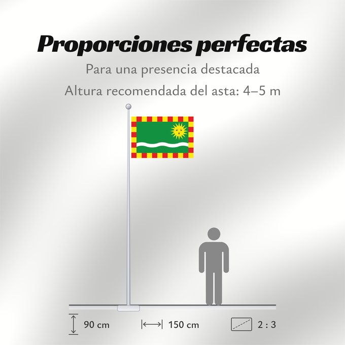 Proporciones de la bandera: Segrià	Representació de la bandera del Segrià