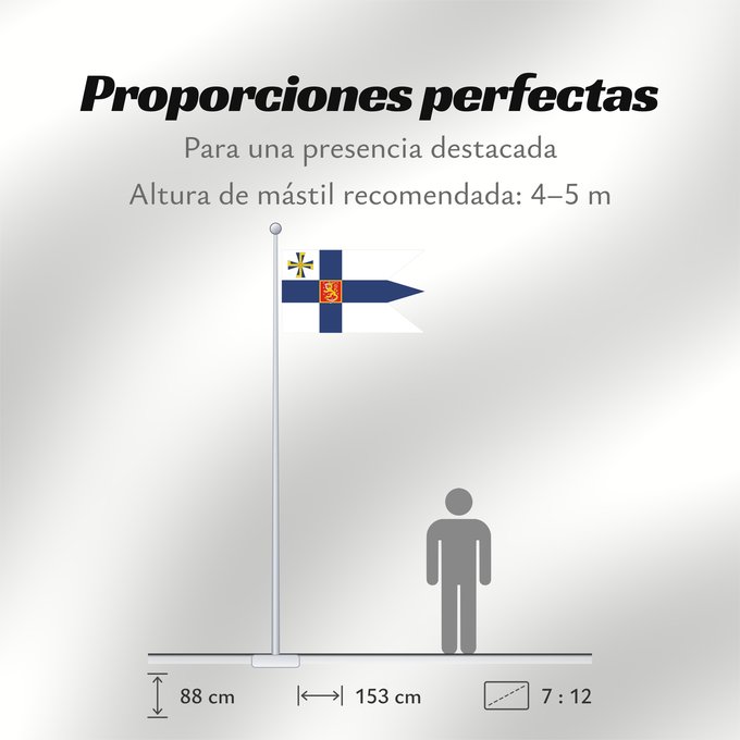 Proporciones de la bandera: President of Finland  1920–1944 and 1946–1978	Presidential Standard of Finland  1920-1944 1946-1978	Étendard présidentiel de Finlande (1920–1944 et 1946–1978)	Estandarte presidencial de Finlandia (1920–1944 y 1946–1978)	Präsidentenstandarte Finnlands (192