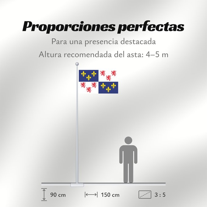 Proporciones de la bandera: Picardie	Region Picardie in France	Région Picardie en France	Picardo	Picard