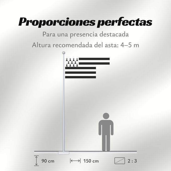 Proporciones de la bandera: Brittany Gwenn ha du Brittany (Gwenn ha du) Bretagne Gwenn ha du Bretaña Gwenn ha du Bretonische Flagge Gwenn ha du Bretone Gwenn ha du Bretanha Gwenn ha du Banniel Breizh Gwenn ha du Bretanya Gwenn ha du Llydaw Gwenn ha du Gwenn ha Du Bretagne i