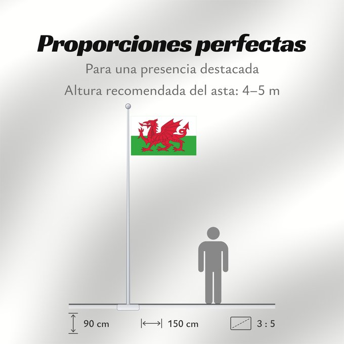 Proporciones de la bandera: Wales 2	Wales	Pays de Galles	Gales	Wale	Galles	Walii	Wīelisc Fana	علم ويلز	Banniel Kembre	Cymru	Galesko bandera	Walesin	Breataine Bige	Brattag Vretin	Walesa	Kembra	Valliae	Знаме на Велс	Couleu de Galles	Флаг Уэльса	Прапор Уельсу
