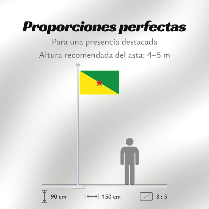 Proporciones de la bandera: French Guiana Guyane Guayana Francesa Französisch-Guayana Guyana Francese
