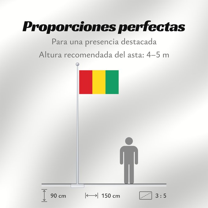 Proporciones de la bandera: Guinea	Guinée