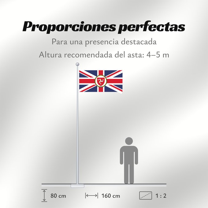 Proporciones de la bandera: Lieutenant Governor of the Isle of Man This flag was originally uploaded as w en Image Flag of the Governor of the Isle of Man Lieutenant-Gouverneur de l'Île de Man Teniente Gobernador de la Isla de Man Vizegouverneur der Isle of Man Luogotenente Governat