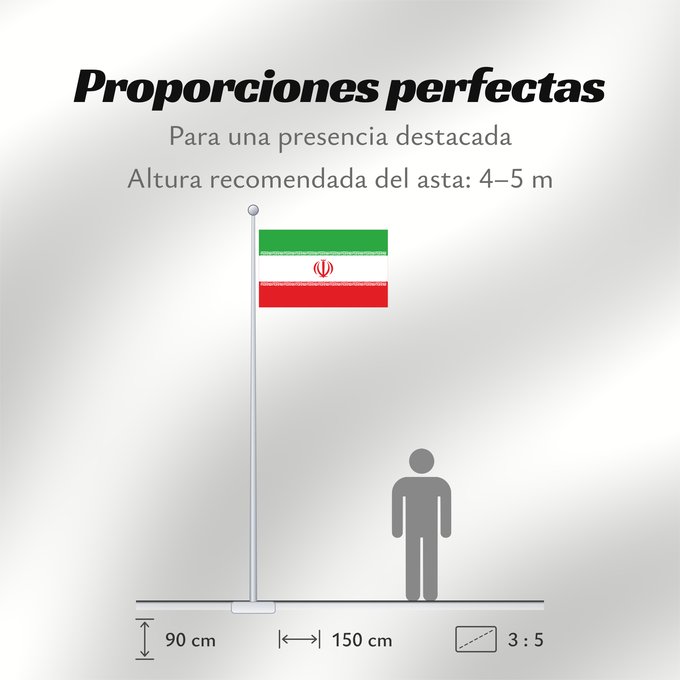 Proporciones de la bandera: Iran	Irán