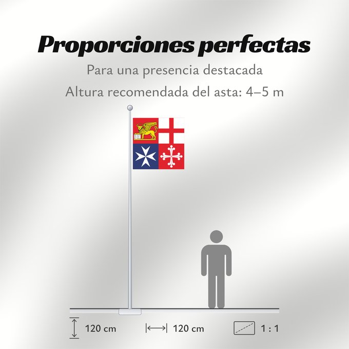 Proporciones de la bandera: Merchant Naval Jack of Italy