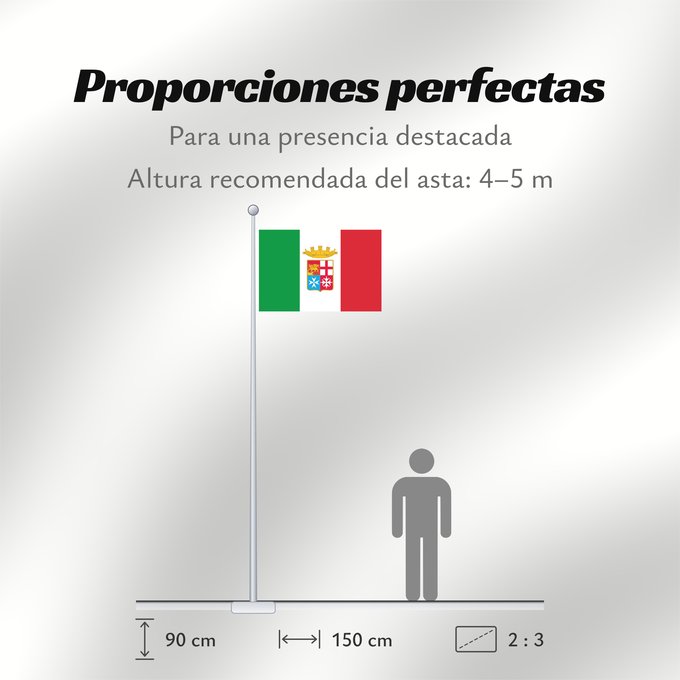 Proporciones de la bandera: Naval Ensign of Italy