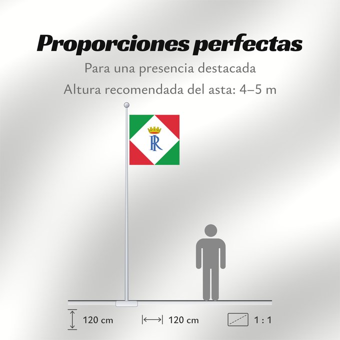 Proporciones de la bandera: Standard of Former Presidents of Italy	Standard of former presidents of the Republic of Italy	Étendard des anciens présidents de l'Italie	Estandarte de los expresidentes de Italia	Standarte ehemaliger Präsidenten Italiens	Stendardo ed insegna distintiva d