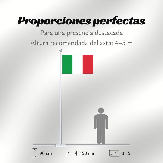 Proporciones de la bandera: Italy	Italie	Italia	Italien