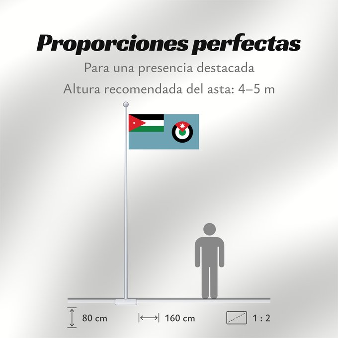 Proporciones de la bandera: Royal Jordan Air Force Ensign