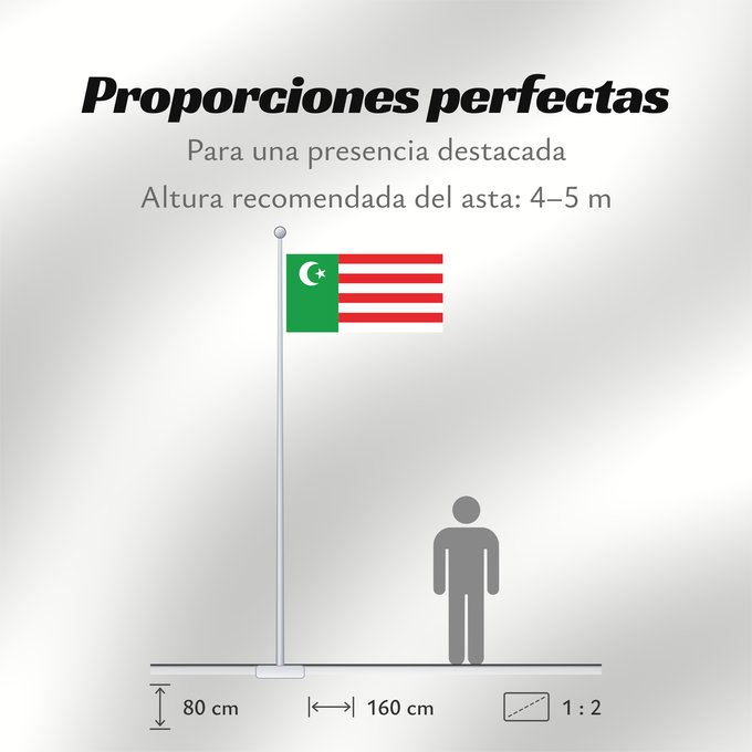 Proporciones de la bandera: Mwali Sultanate Mwali Mohéli Sultanate 1891-1904 Sultanat de Mwali (1891-1904) Sultanato de Mwali (1891-1904) Mwali-Sultanat (1891-1904) Sultanato di Mwali (1891-1904)
