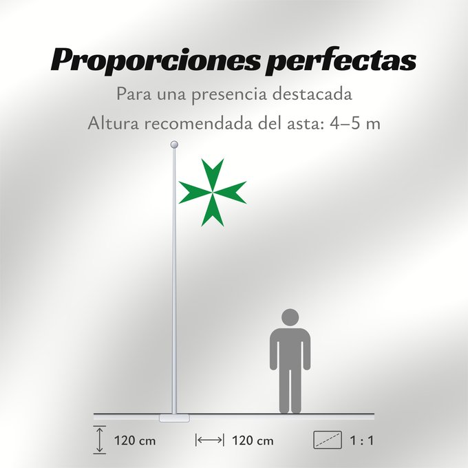 Proporciones de la bandera: Militärischer und Hospitalischer Orden des Heiligen Lazarus von Jerusalem