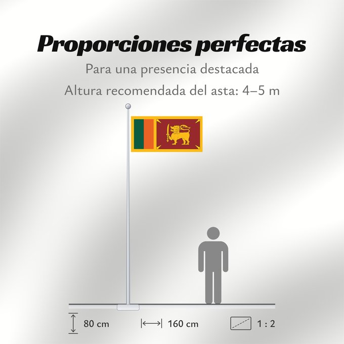 Proporciones de la bandera: Ceylon 1951-1972