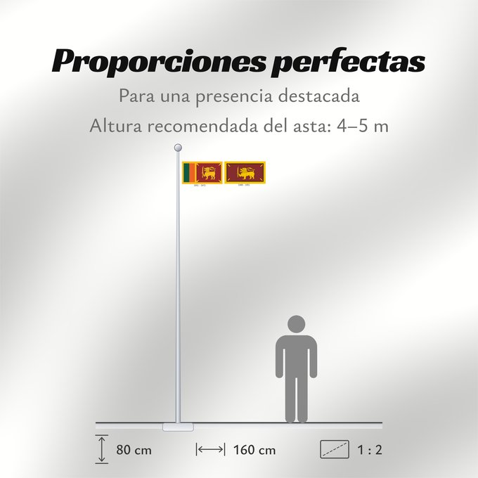Proporciones de la bandera: Dominion of Ceylon	Dominion de Ceylan	Dominio de Ceilán	Dominion Ceylon	Dominion di Ceylon