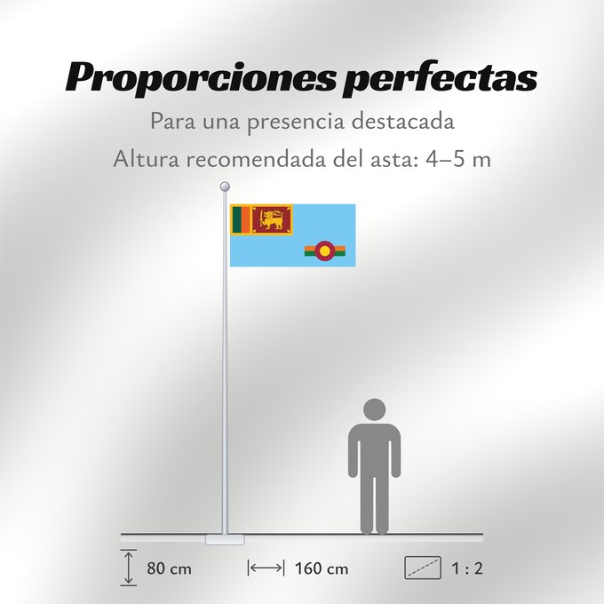 Proporciones de la bandera: Ensign of the Sri Lanka Air Force 1971-2010
