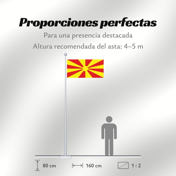 Proporciones de la bandera: Proposal of Macedonia - 8	One of the first 12 flag proposals for a new flag of Macedonia  1995	Macédoine (proposition 8 de 1995)	Macedonia (propuesta 8 de 1995)	Nordmazedonien (Vorschlag 8 von 1995)	Macedonia (proposta 8 del 1995)	Едно од вкупноте 12 пред