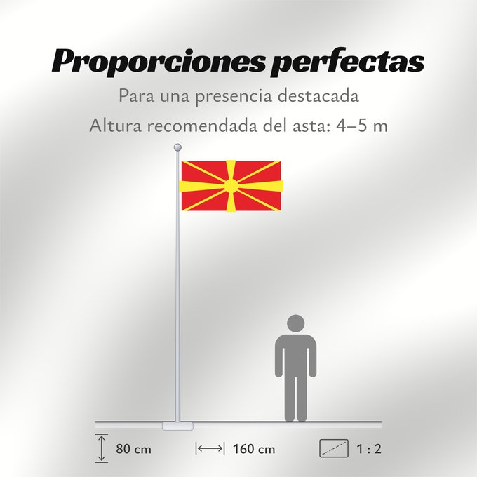 Proporciones de la bandera: Proposal of Macedonia - 9	One of the first 12 flag proposals for a new flag of Macedonia  1995	Macédoine (proposition 9, 1995)	Macedonia (propuesta 9, 1995)	Nordmazedonien (Vorschlag 9, 1995)	Macedonia (proposta 9, 1995)	Едно од вкупноте 12 предлог-знамињ