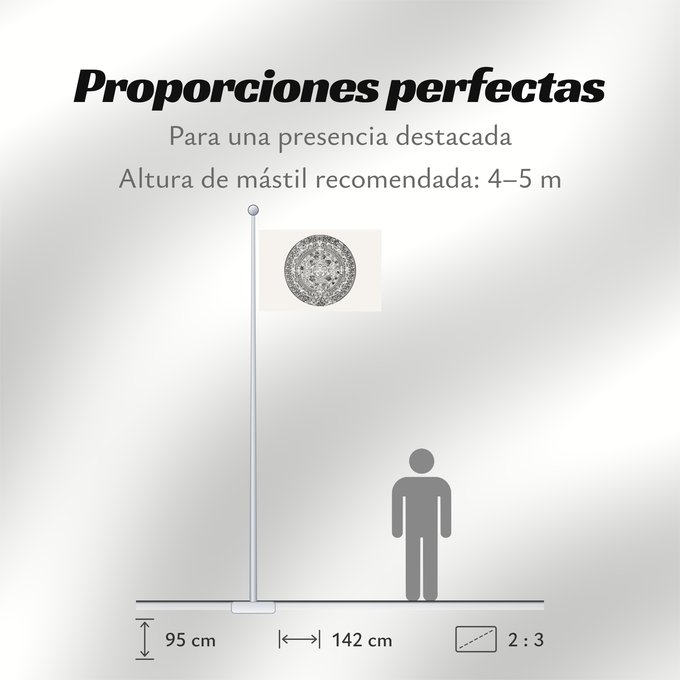 Proporciones de la bandera: Canvas of the Aztec People
