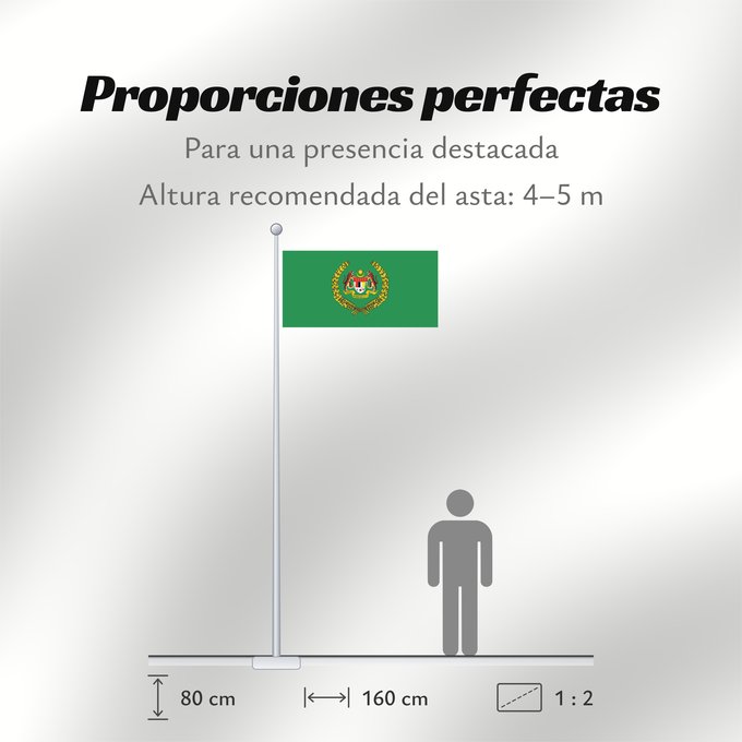 Proporciones de la bandera: Standard of the Raja Permaisuri Agong	The Royal Standard of the Raja Permaisuri Agong	Étendard Royal de la Raja Permaisuri Agong	Estandarte Real de la Raja Permaisuri Agong	Königsstandarte der Raja Permaisuri Agong	Stendardo Reale della Raja Permaisuri Ag
