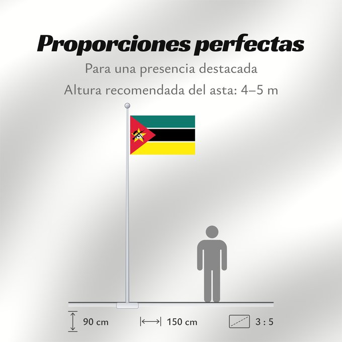 Proporciones de la bandera: Mozambique	Mosambik	Mozambico	Moçambique	علم موزمبيق	Mozambiko	Mozambikas Republikas	Sainan i Maozambika	Флаг Мозамбика	Mozambika	Musaanbiiq	Moçambiques	Msumbiji