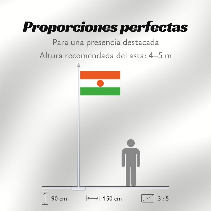 Proporciones de la bandera: Niger	Niger  7 6	Níger	Niger  breedte-hoogteverhouding 7 6	Флаг Нігера  7 6	Niĝero  7 6	Nigerin lippu  7 6	Флаг Нигера  7 6	Nigra  7 6