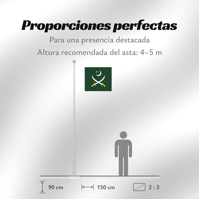 Proporciones de la bandera: Pakistani Army Pakistan Army Armée pakistanaise Ejército de Pakistán Pakistanische Armee Esercito pakistano