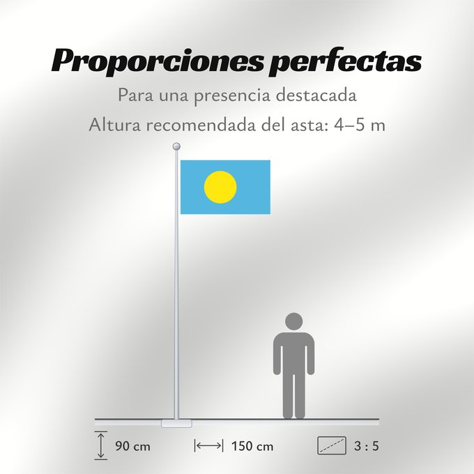 Proporciones de la bandera: Palau Palau, made by User Gabbe Palaos Palaos パラオの国旗 Palaua 帕勞國旗
