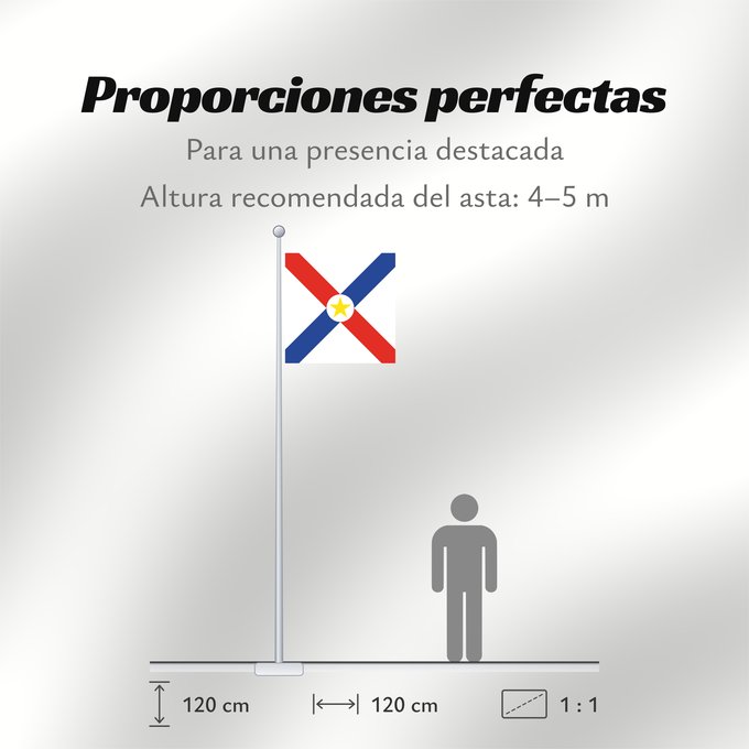 Proporciones de la bandera: Naval Jack of Paraguay