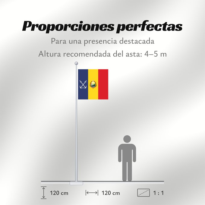 Proporciones de la bandera: Naval jack of Romania 1966-1989