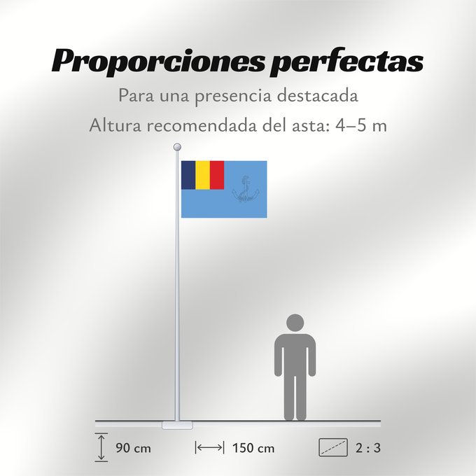 Proporciones de la bandera: Naval Jack of Romania 1995-1998