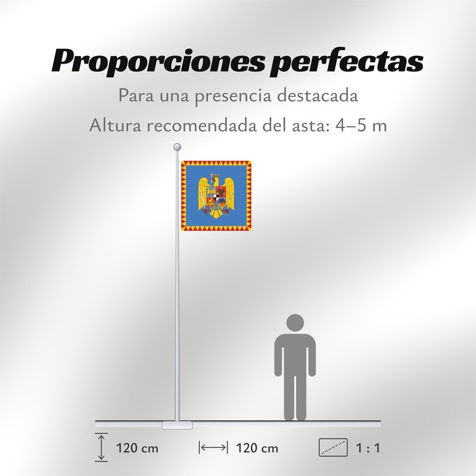 Proporciones de la bandera: Royal standard of Romania Crown Prince 1922 model