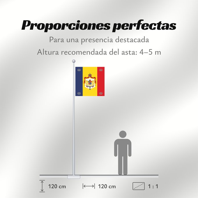Proporciones de la bandera: Royal standard of Romania King 1881 model