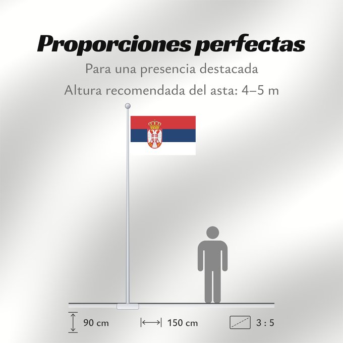 Proporciones de la bandera: Civil Flag of Serbia Civil flag of Serbia Serbie Serbia Serbien Narodna zastava Srbije Nemzeti zászló szerbia Srbská národná vlajka Kombëtar i Serbisë