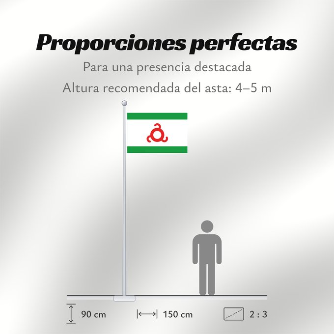 Proporciones de la bandera: Ingushetia	Republic of Ingushetia	Inguschetien	Inguscezia	Флаг Ингушетии