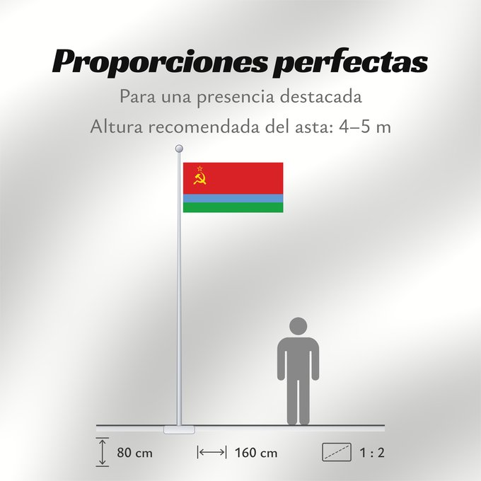 Proporciones de la bandera: Karelo-Finnish Soviet Socialist Republic  1953–1956	Karelo-Finnish Soviet Socialist Republic (1953–1956)	République socialiste soviétique de Carélie-Finlande (1953–1956)	República Socialista Soviética de Carelia-Finesa (1953–1956)	Karelo-Finnische Soziali
