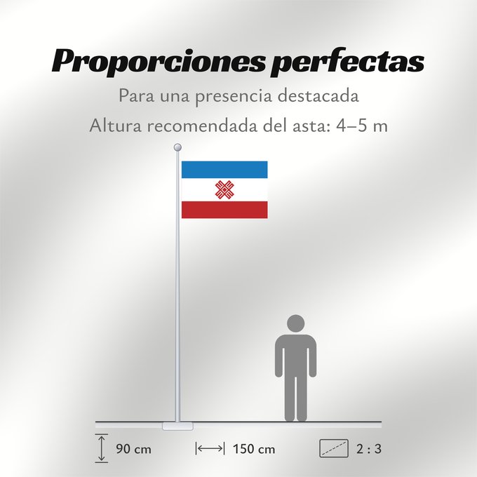 Proporciones de la bandera: Mari El  2006	Earlier flag of Mari El	Прежний государственный флаг Республики Марий Эл