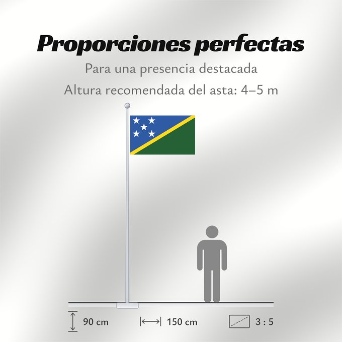 Proporciones de la bandera: Solomon Islands îles Salomon Islas Salomón Salomonen Isole Salomone Salomonseilanden Ynysoedd Solomon Oileán Sholamón Brattagh ny h-Ellanyn Holomon Ynysow Salamon The Solomon Islands Salomonovih otokih