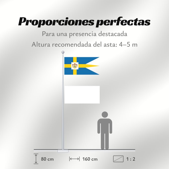 Proporciones de la bandera: Sweden-Royal-flag-grand-coa	Sweden Royal flag