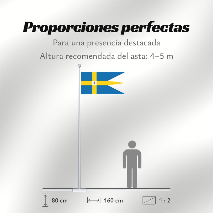 Proporciones de la bandera: Sweden Royal lesser coa
