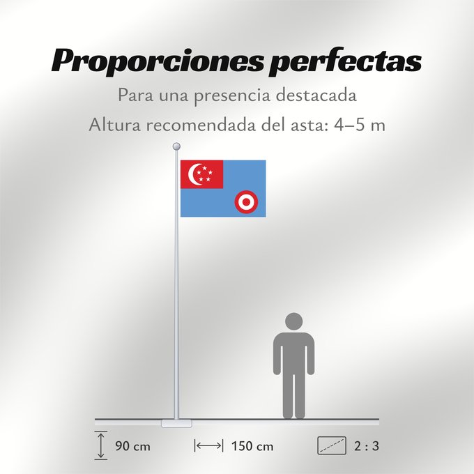 Proporciones de la bandera: Air Force Ensign of Singapore 1968-1973