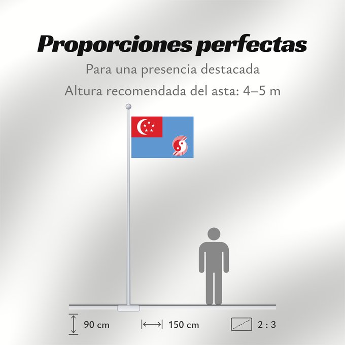 Proporciones de la bandera: Air Force Ensign of Singapore 1973-1990