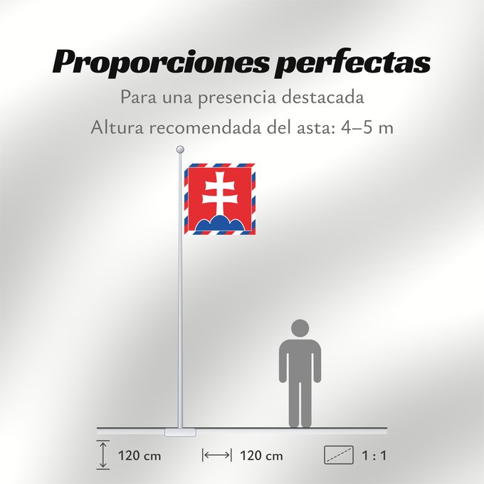 Proporciones de la bandera: President of Slovakia Presidential standard of Slovakia Étendard présidentiel de Slovaquie Estandarte presidencial de Eslovaquia Standarte des Präsidenten der Slowakei Stendardo presidenziale della Slovacchia Штандар прэзыдэнта Славацкай рэспублікі Barjak