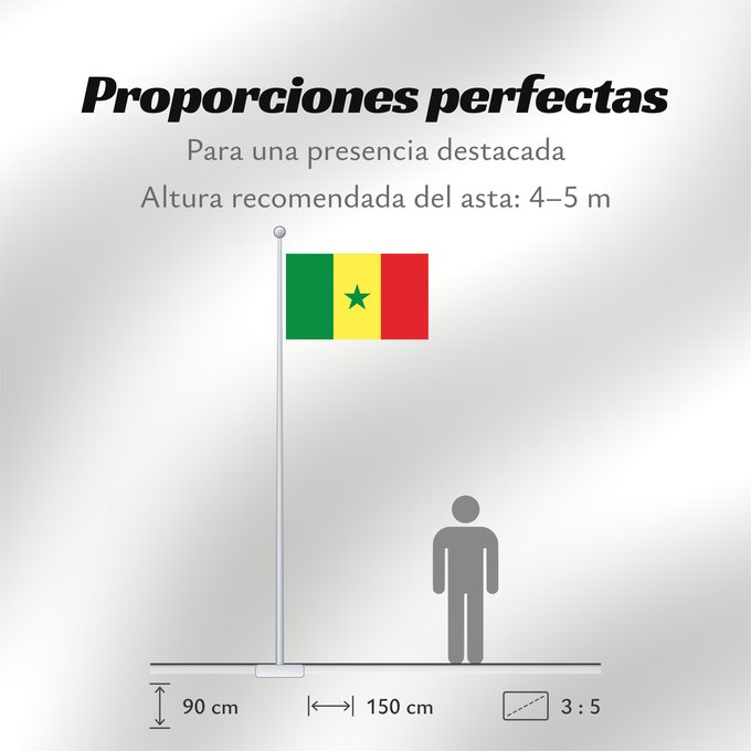 Proporciones de la bandera: Senegal	Sénégal	Senegalo	پرچم سنگال	Senegala