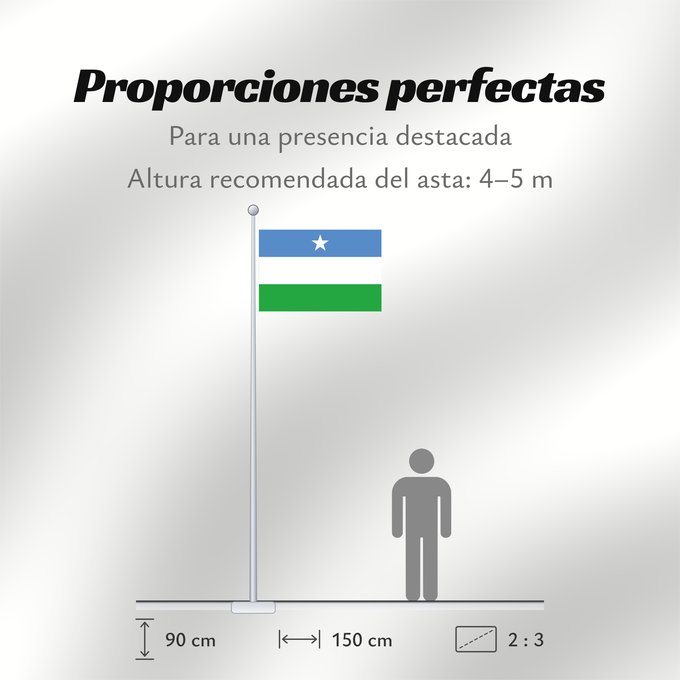 Proporciones de la bandera: Puntland	Puntlandia	علم أرض البنط