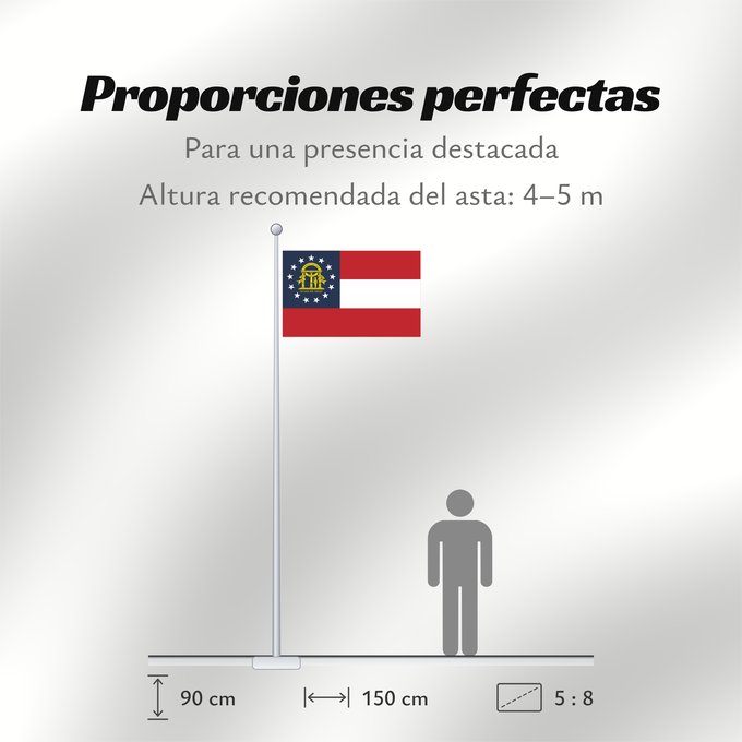 Proporciones de la bandera: State of Georgia	Georgia