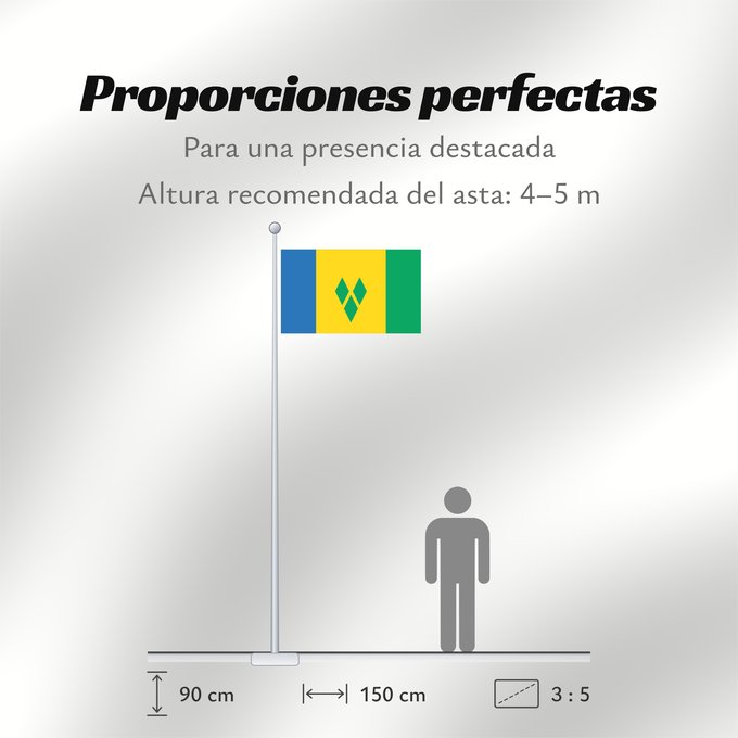 Proporciones de la bandera: Saint Vincent and the Grenadines	Saint-Vincent-et-les Grenadines	San Vicente y las Granadinas	St. Vincent und die Grenadinen	Saint Vincent e Grenadine	Флаг Сент-Винсента и Гренадин	Saint Vincenta in Grenadin