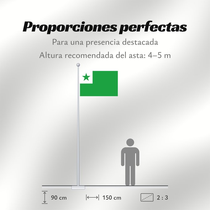 Proporciones de la bandera: Esperanto	Neutral international language Esperanto and the movement associated with it	La langue internationale Esperanto et du mouvement qui lui est associé	La lengua planificada Esperanto y de los movimientos asociados a ella	Plansprache Esperanto und d