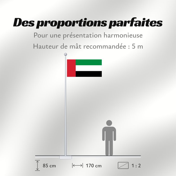Proportions du drapeau : Fujairah	Fuyaira	Fudschaira	United Arab Emirates